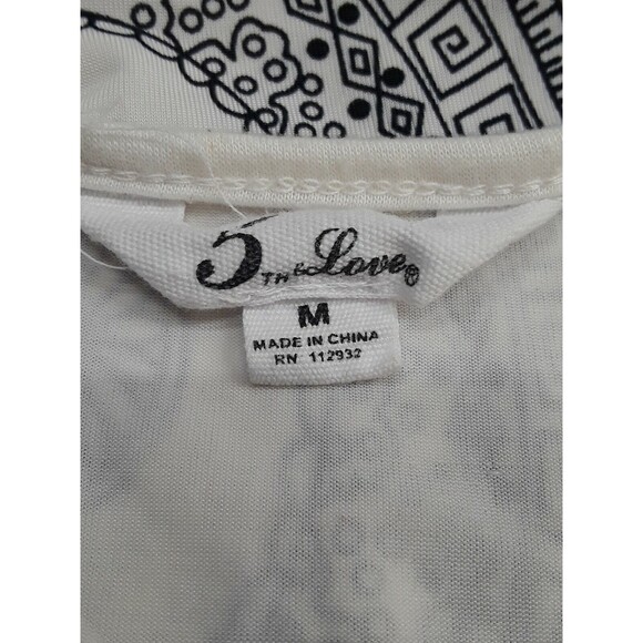 5th and Love Dress Shift Black White Aztec Print 3/4 Sleeve  Abstract Sz M - Picture 10 of 12